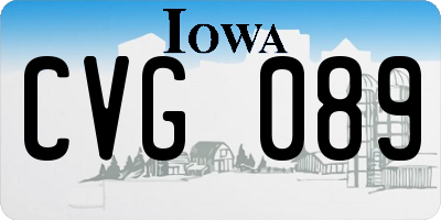 IA license plate CVG089