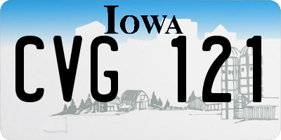 IA license plate CVG121