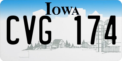 IA license plate CVG174
