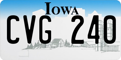 IA license plate CVG240