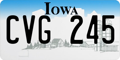 IA license plate CVG245