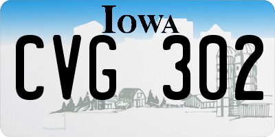 IA license plate CVG302