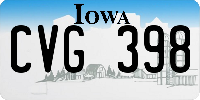 IA license plate CVG398