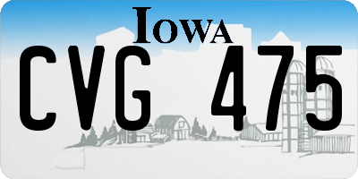IA license plate CVG475