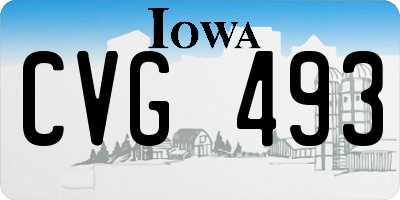IA license plate CVG493