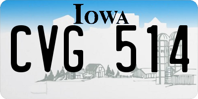 IA license plate CVG514