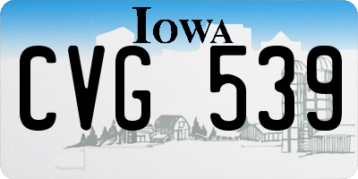 IA license plate CVG539