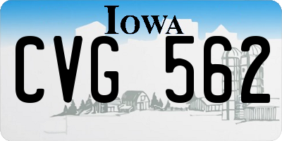 IA license plate CVG562