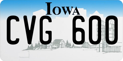 IA license plate CVG600