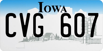 IA license plate CVG607