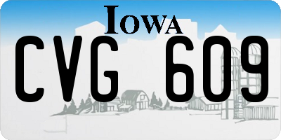 IA license plate CVG609