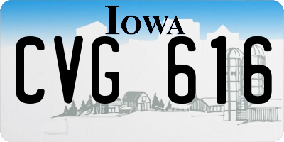 IA license plate CVG616