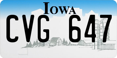 IA license plate CVG647