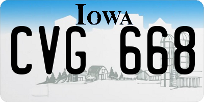 IA license plate CVG668