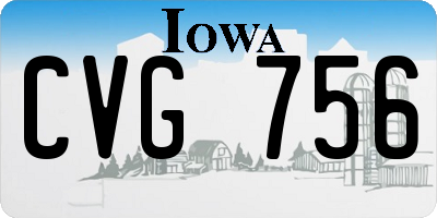IA license plate CVG756
