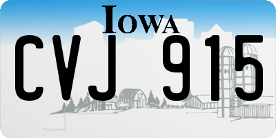 IA license plate CVJ915