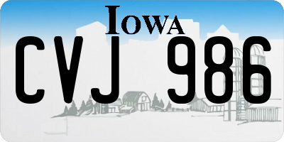 IA license plate CVJ986