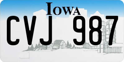 IA license plate CVJ987