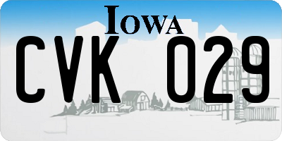 IA license plate CVK029