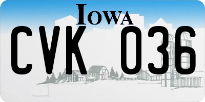 IA license plate CVK036