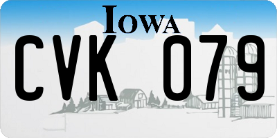 IA license plate CVK079