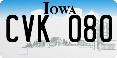 IA license plate CVK080