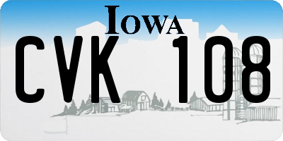 IA license plate CVK108