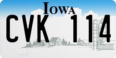 IA license plate CVK114