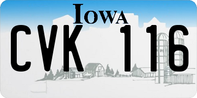 IA license plate CVK116