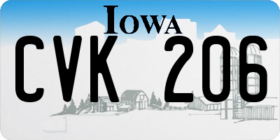 IA license plate CVK206