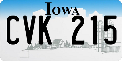 IA license plate CVK215