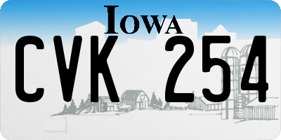 IA license plate CVK254