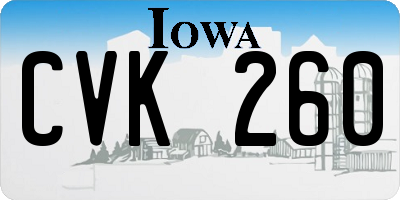 IA license plate CVK260