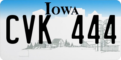 IA license plate CVK444
