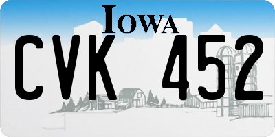 IA license plate CVK452