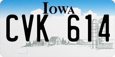IA license plate CVK614