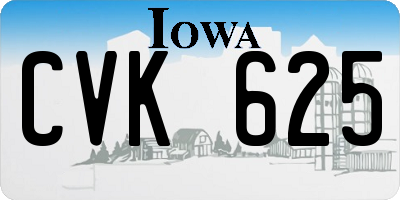 IA license plate CVK625