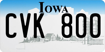 IA license plate CVK800