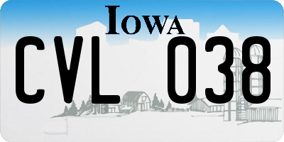 IA license plate CVL038