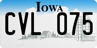 IA license plate CVL075
