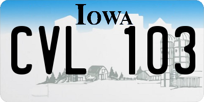 IA license plate CVL103