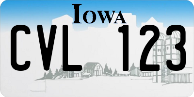 IA license plate CVL123