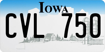 IA license plate CVL750