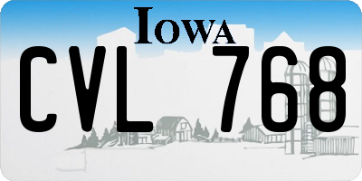 IA license plate CVL768