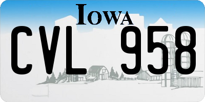 IA license plate CVL958