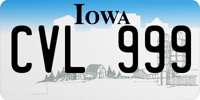 IA license plate CVL999