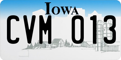 IA license plate CVM013