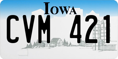 IA license plate CVM421