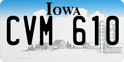 IA license plate CVM610