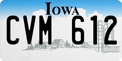 IA license plate CVM612
